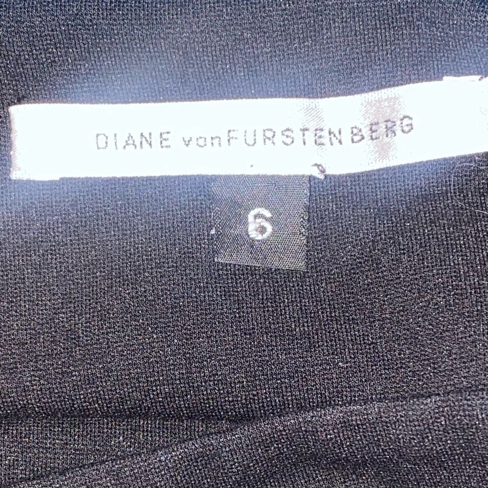 Diane von Furstenberg Rare DVF ❤️vtg LBD black bow front empire dress retro 6 - Picture 6 of 6